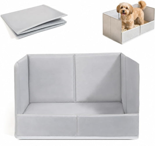 Foldable Dog Litter Box - Oxford Cloth Collapsible Pet Toilet with High Sides, Waterproof Cat Potty for Small Dogs Indoor Outdoor Travel Camping - Easy Clean Litter Pan for Kitty and Puppy(M)