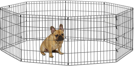 New World by Midwest Homes for Pets 24-Inch Exercise Pen, for Indoor and Outdoor Use, 16 Sq Feet of Play, Folding Dog Pen, No Door Design for Maximum Security, Easy to Set Up, Foldable Pet Playpen