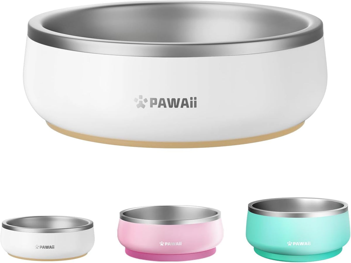 Pawaii Small Dog Bowl, 12 Oz Stainless Steel Food and Water Bowl, 1 Pack