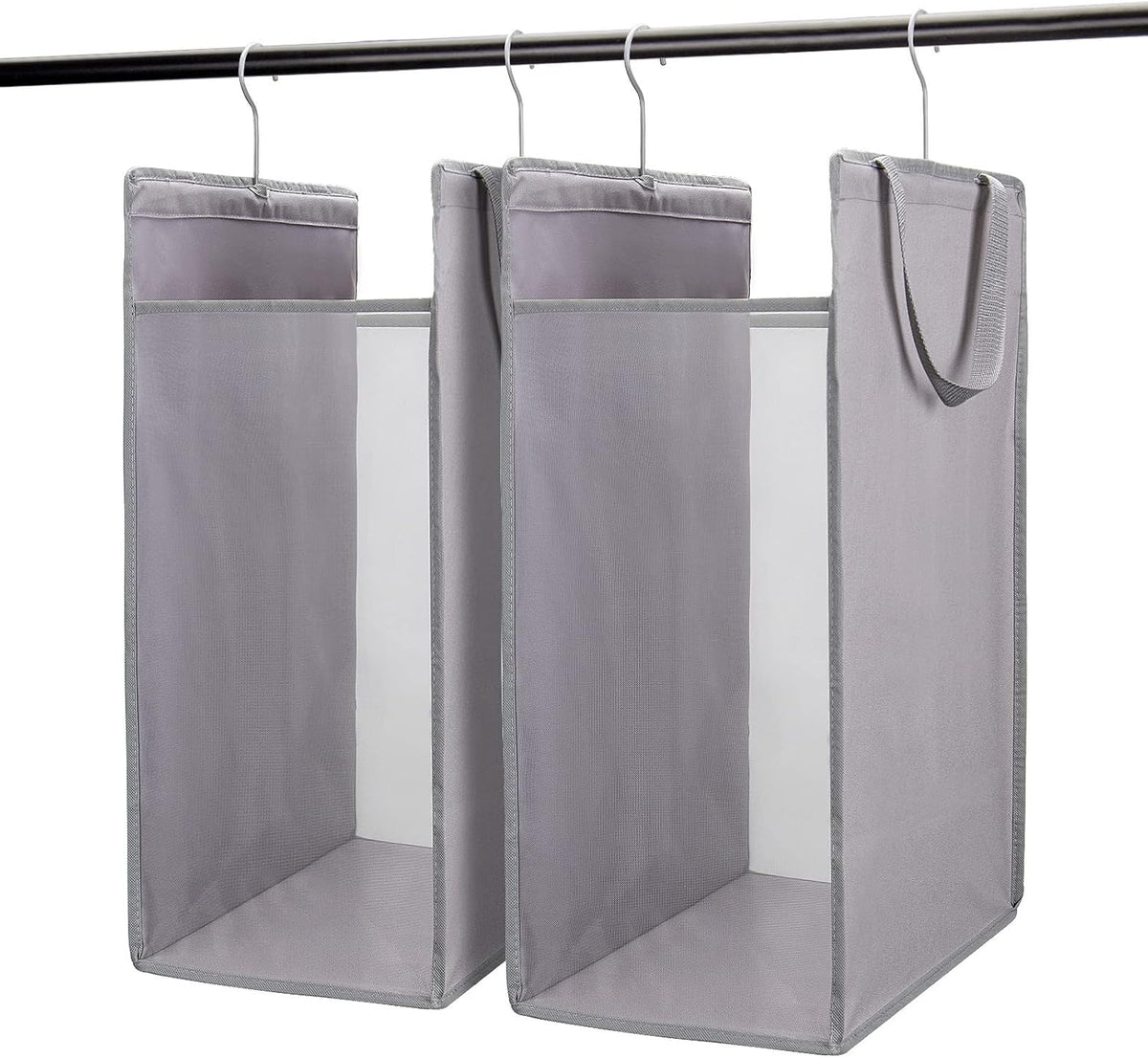 FENTEC Hanging Laundry Hamper，2 Pack Grey Hanging Laundry Basket