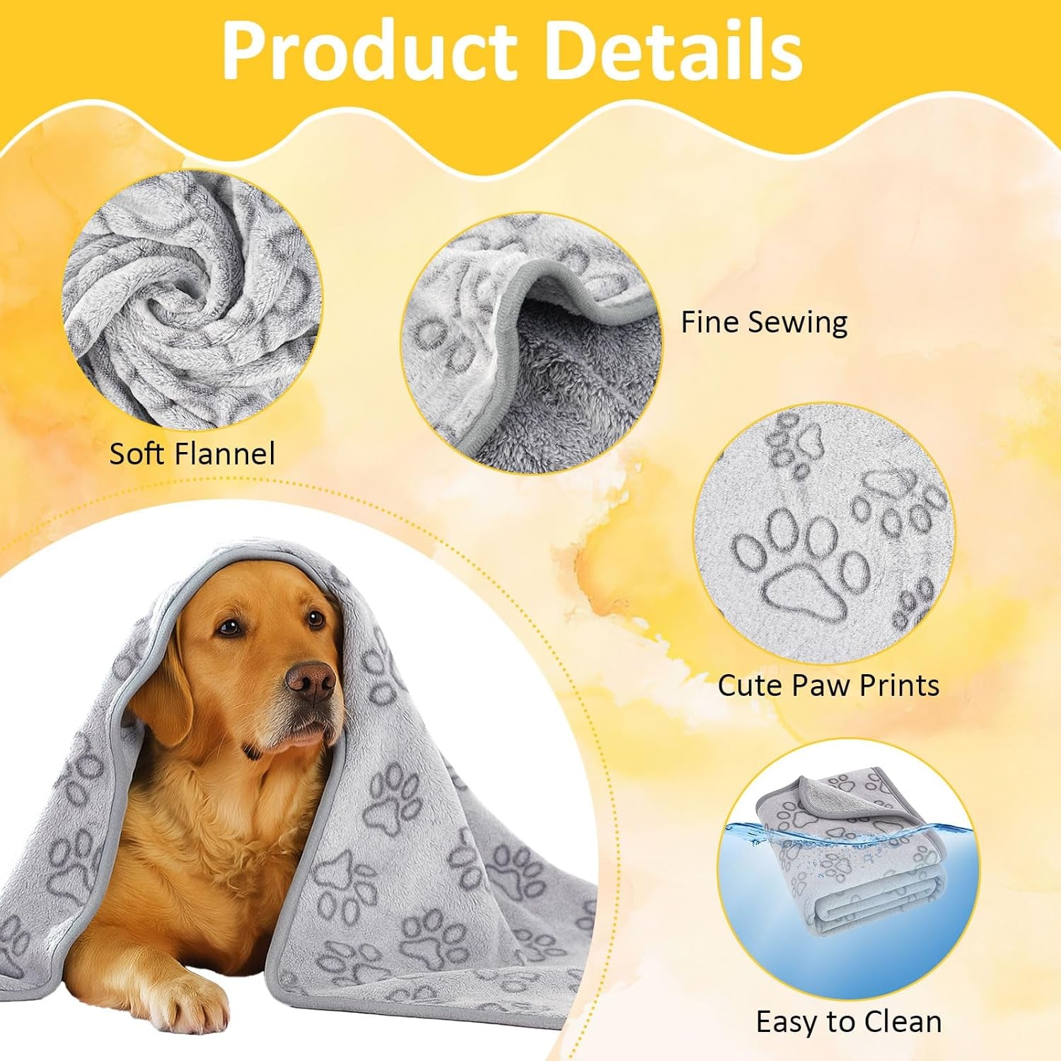 41" X 30" Dog Blankets for Medium Dogs, Cat, Premium Soft Dog Blankets for Small Dog Washable, Puppy Blanket Dogs Essentials for Puppies (Grey)