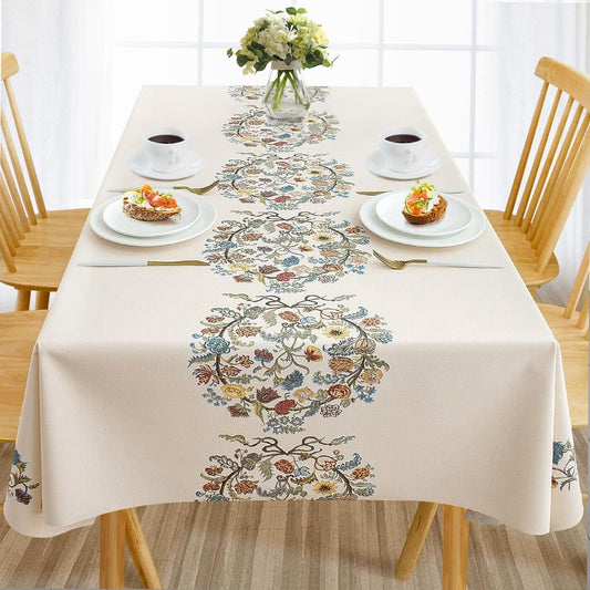 AIRCOWRIE Waterproof Rectangle Vinyl Tablecloths 108X54 Inch