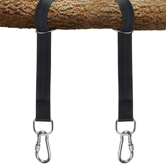 Tree Swing Hanging Straps Kit Holds 2200 Lbs,5Ft Extra Long Straps Strap with Safer Lock Snap Carabiner Hooks Perfect for Tree Swing & Hammocks, Carry Pouch Easy Fast Installation (5 Ft)