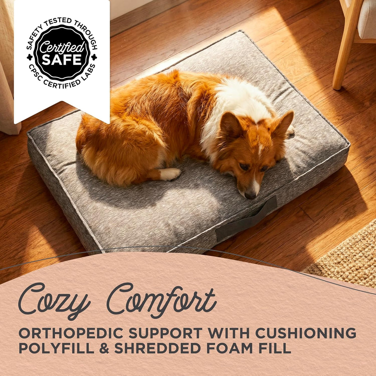Best Friends by Sheri Dura-Tuff Durable Dog Bed, Gray, 30" X 20"