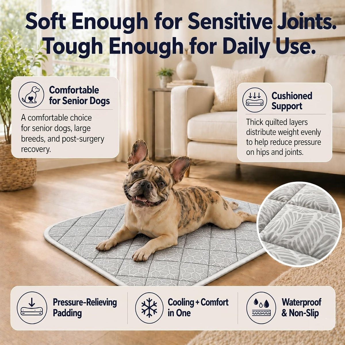 Cooling Mat for Dogs L – Q-Max>0.5, Color-Changing Pad, 36"X24"
