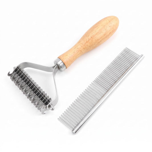 Dematting Comb for Dogs & Cats, Pet Undercoat Rake to Loosen Mats & Tangles