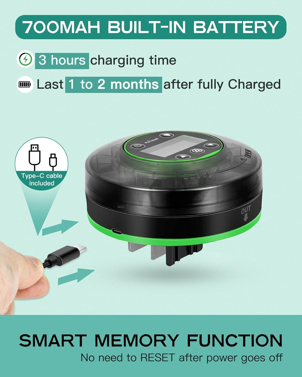 Automatic Fish Feeder for Aquarium - Moisture-Proof and Precision Feeding Betta Vacation Feeder, USB Rechargeable Auto Fish Food Dispenser with Timer,Lcd Display