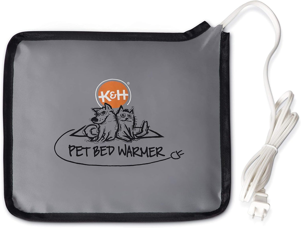 K&H Pet Bed Warmer, Safety Listed, Cat Heating Pad, Small 10.25X9.25In Gray