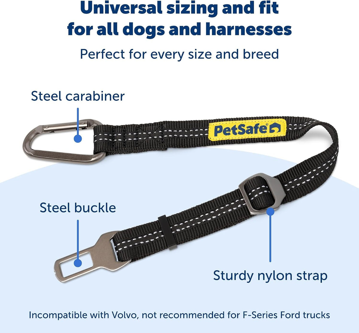 Petsafe Safety Seatbelt Dog Tether, Black