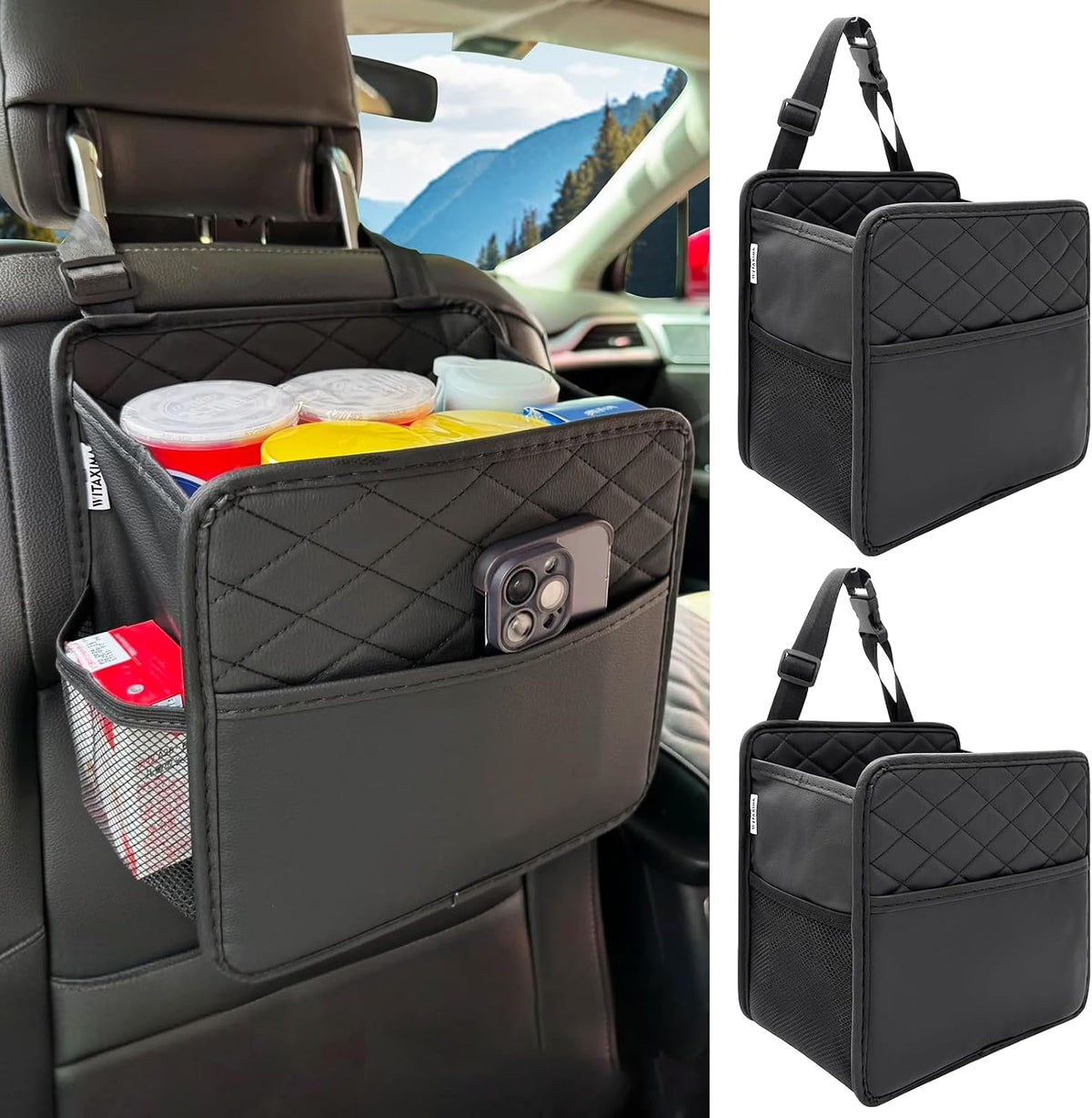 Witaxima 2 Pack Upgraded Car Seat Organizer Backseat with Storage Pockets
