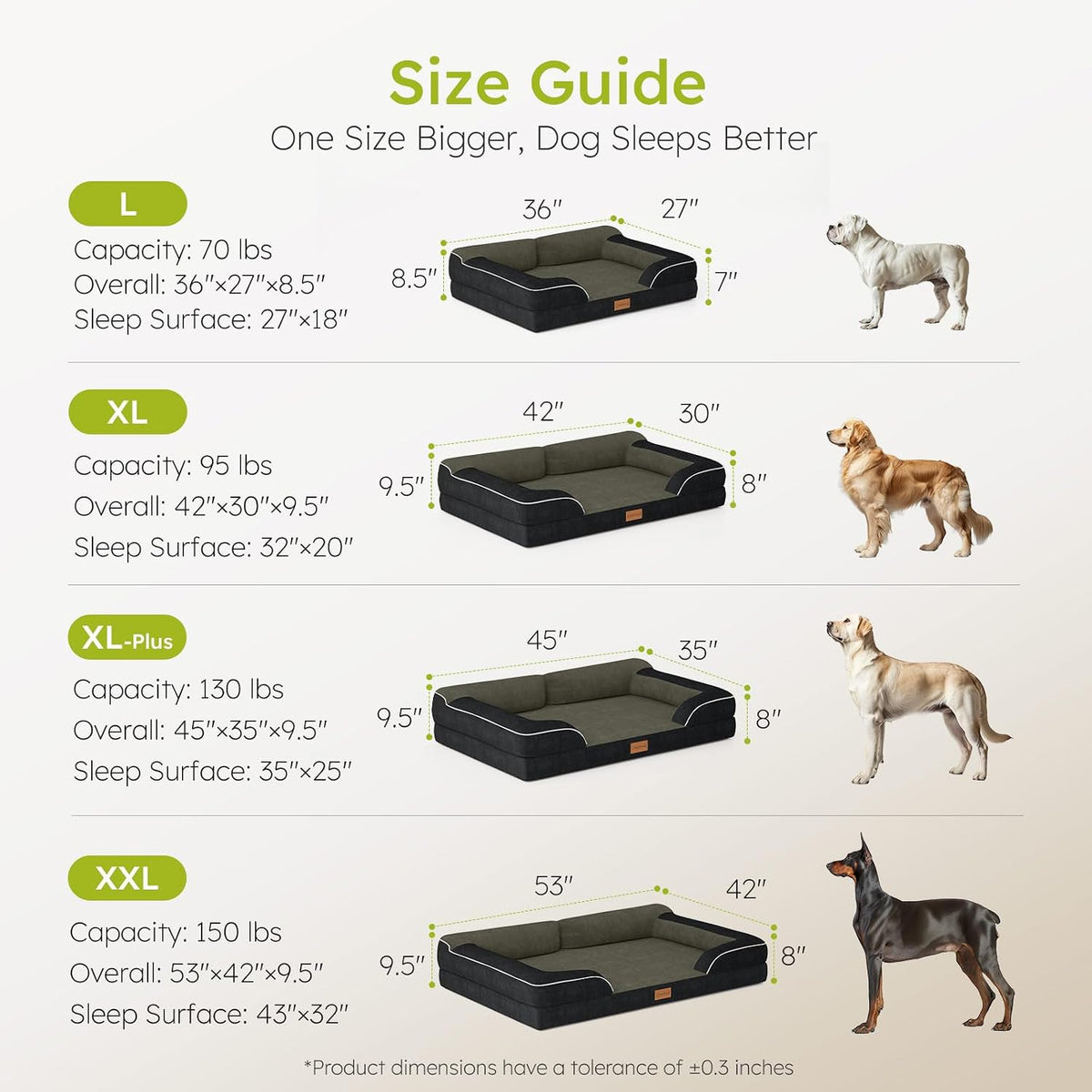 CWAWZ Extra Large Dog Bed, Orthopedic Dog Bed with Cooling Gel Memory Foam, Waterproof XL Pet Bed with Removable Washable Cover, 42" Pet Sofa Couch Dutch Velvet with Bone Toy, Black