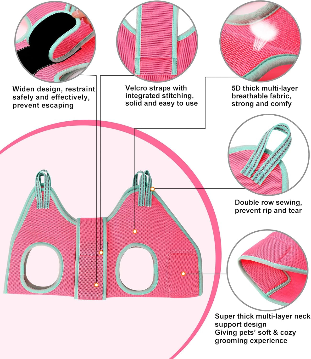 Kkiimatt Dog Grooming Hammock, Small Dog Hammock for Nail Trim, Hanging Harness for Claw Care,Grooming Sling Holder Hanger with Thick Fabric Neck Support Wide Strap Restraint