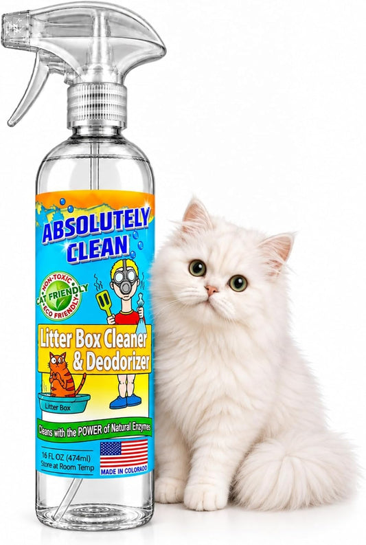 Absolutely Clean Litter Box Cleaner and Odor Eliminator, Eliminate Odors Quickly, Neutralizes Urine and Feces Odors in the Air and the Box, Make Litter Last Longer