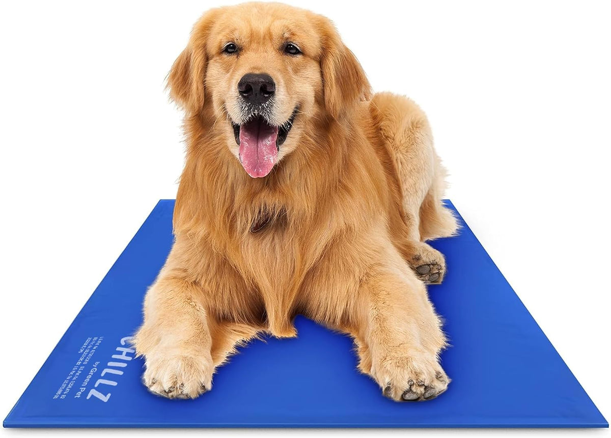 The Green Pet Shop Chillz Gel Mat, Extra Large - Pressure-Activated Cooling Pad for Pets over 50 Lbs - Non-Toxic, No Water or Refrigeration Needed - Ideal for Home, Travel & Crates