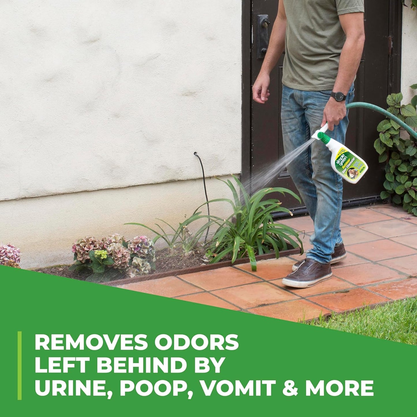 Simple Green Outdoor Odor Eliminator for Pets, Dogs, Ideal for Artificial Grass & Patio (32 Oz Hose End Sprayer)