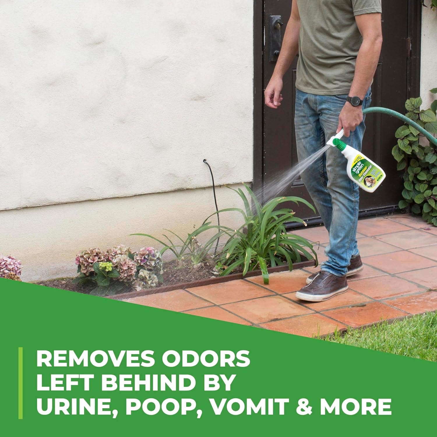 Simple Green Outdoor Odor Eliminator for Pets, Dogs, Ideal for Artificial Grass & Patio (32 Oz Hose End Sprayer)