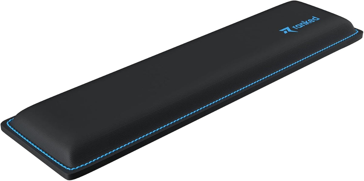 Ranked Cooling Gel Memory Foam Wrist Rest | Ergonomic Comfort for Gaming & Work | Durable Construction with Anti-Fray Stitching | Non-Slip Grip (Compact Size, Black)