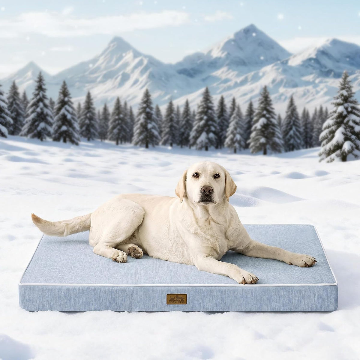 COZY KISS Cooling Orthopedic Dog Bed, Q-Max>0.5, Waterproof Lining, 44X32In
