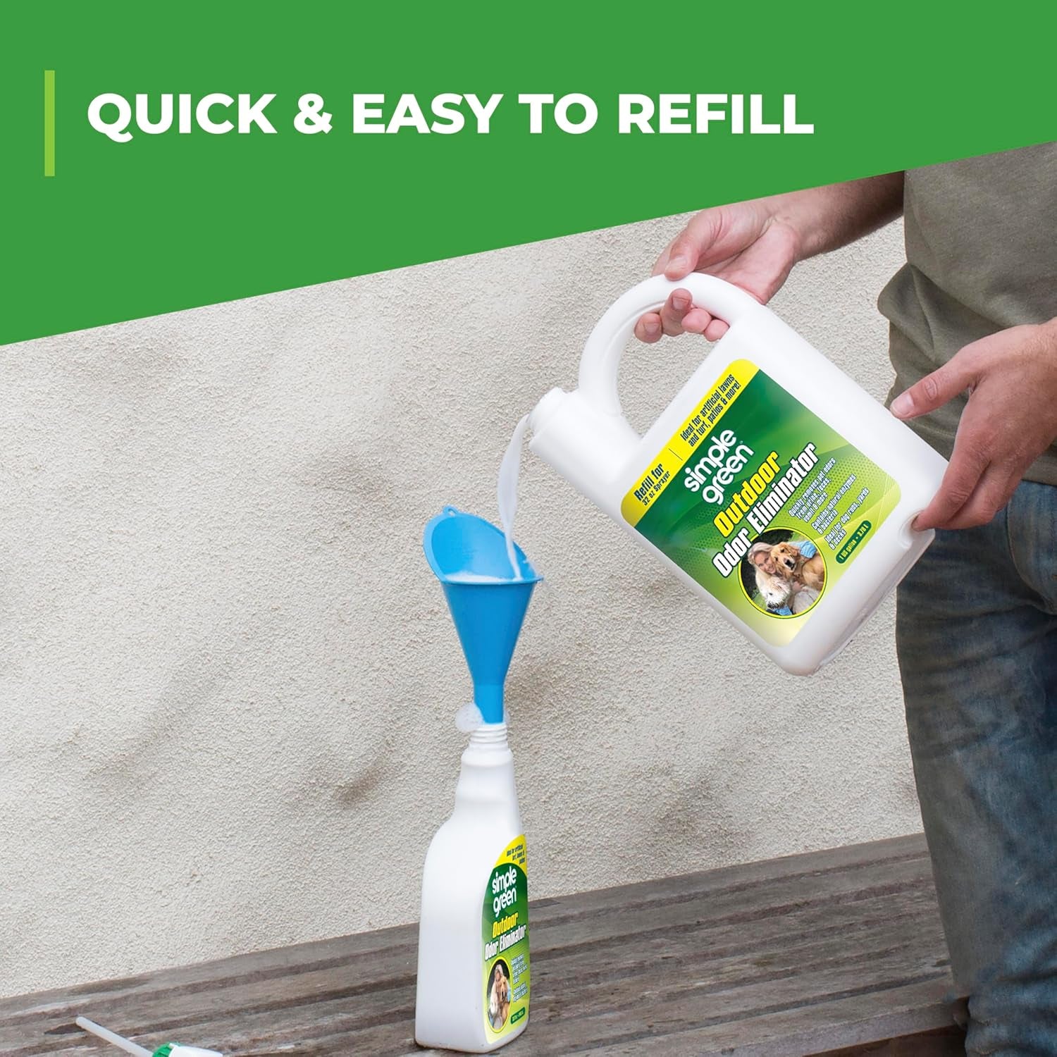 Simple Green Outdoor Odor Eliminator for Pets, Dogs, Ideal for Artificial Grass & Patio (32 Oz Hose End Sprayer)