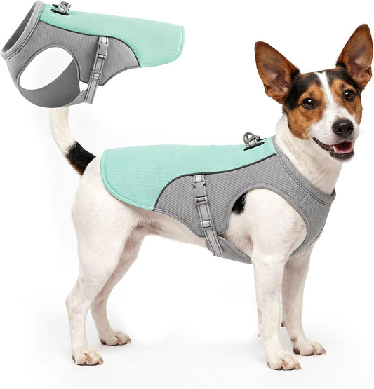 Dog Cooling Vest Evaporative Cooling Jacket，Blue：Medium