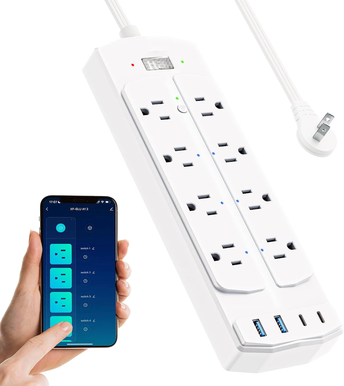 2 Prong Smart Plug Power Strip, Yozisital 2 Prong to 3 Prong Outlet Adapter