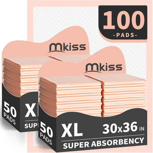 Bed Pads Disposable [100 Count] Adult Incontinence Underpads 30" X 36" Heavy Duty Absorbent Pee Pad, XL Chucks Leakproof, Extra Large Puppy Training Pad, Waterproof Baby Changing Pad
