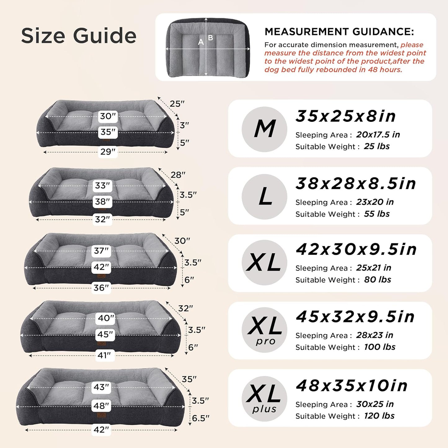 Bedsure Supportmax™ XL Orthopedic Dog Beds Large Sized Dog - Extra Thick Supportive Dogs Couch with Waterproof Washable Cover, Extra Large Comfort Pet Sofa with Soft Sherpa & Nonskid Bottom, Grey, 42"