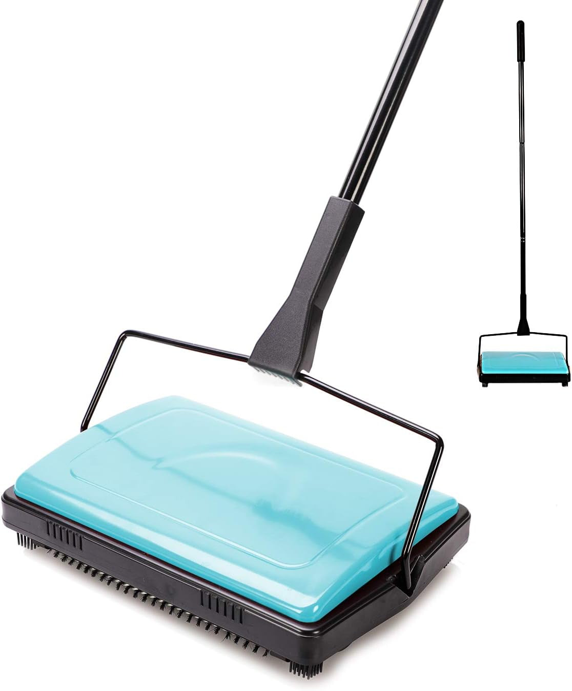 Yocada Carpet Sweeper Cleaner Manual Household Sweeper Lightweight Blue
