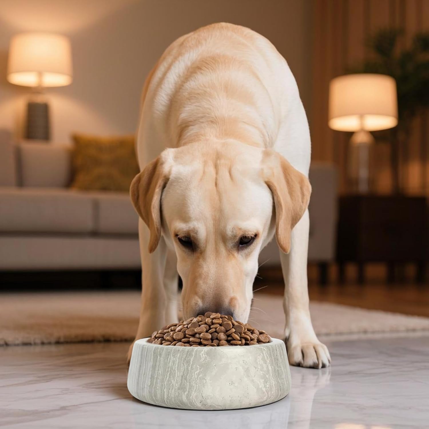 Marbledog Bowls - Large Dog Water Bowl,Spill Proof Dogs Water Bowl,Non Slip Quiet Bottom,Easy to Clean,Applies to Dog,Big,Extra Large Pet,Heavy Duty Pet Bowls for Indoor/Outdoor,Grey（Ns039）