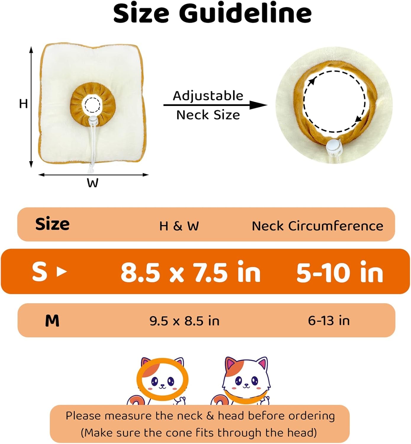 Amakunft Adjustable Cat Cone Collar Soft, Cat Recovery Collar, after Surgery Neck Cone, Elizabethan Collar for Kitten