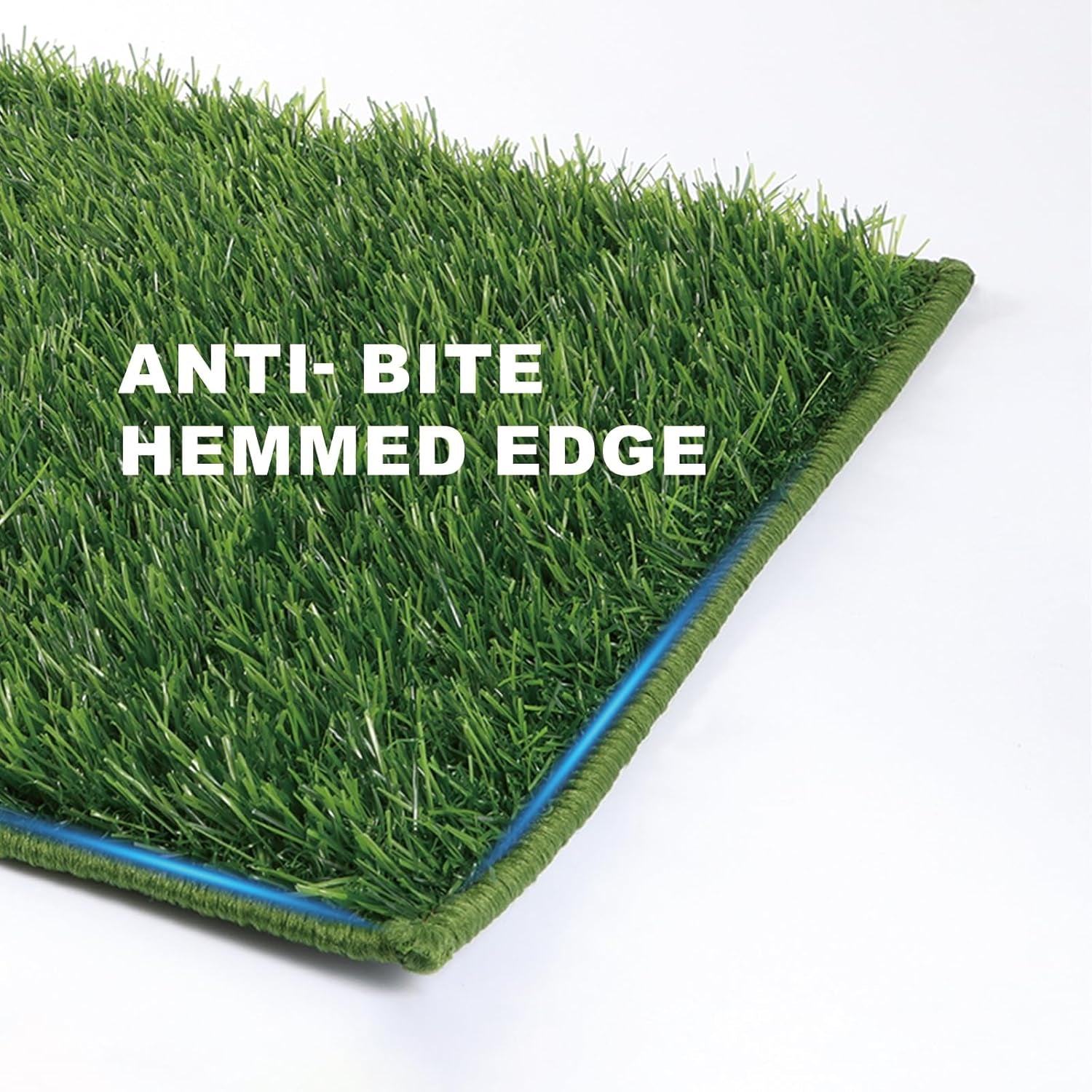 HQ4US 4LEGS Artificial Grass, Dog Pee Grass Pads for Dogs Potty, 2PCS Odor Free Fake Grass for Dogs Large 32’’×22’’ with Countless Drainage Holes, Dog Potty Grass Hemmed Edge Realistic