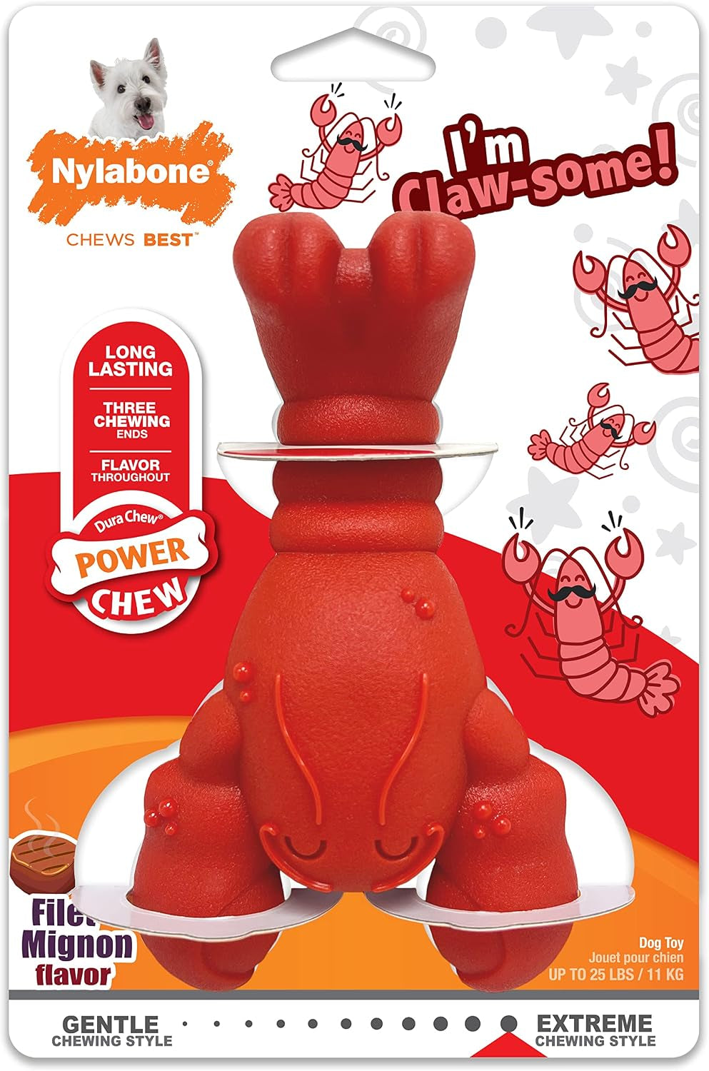 Nylabone Lobster Power Chew Toy for Dogs, Dog Toys for Aggressive Chewers