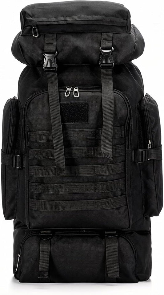 80L Camping Hiking Backpack,Molle Military Tactical Rucksack Backpack,Waterproof Lightweight Hiking Backpack for Outdoor (Black, 80L)