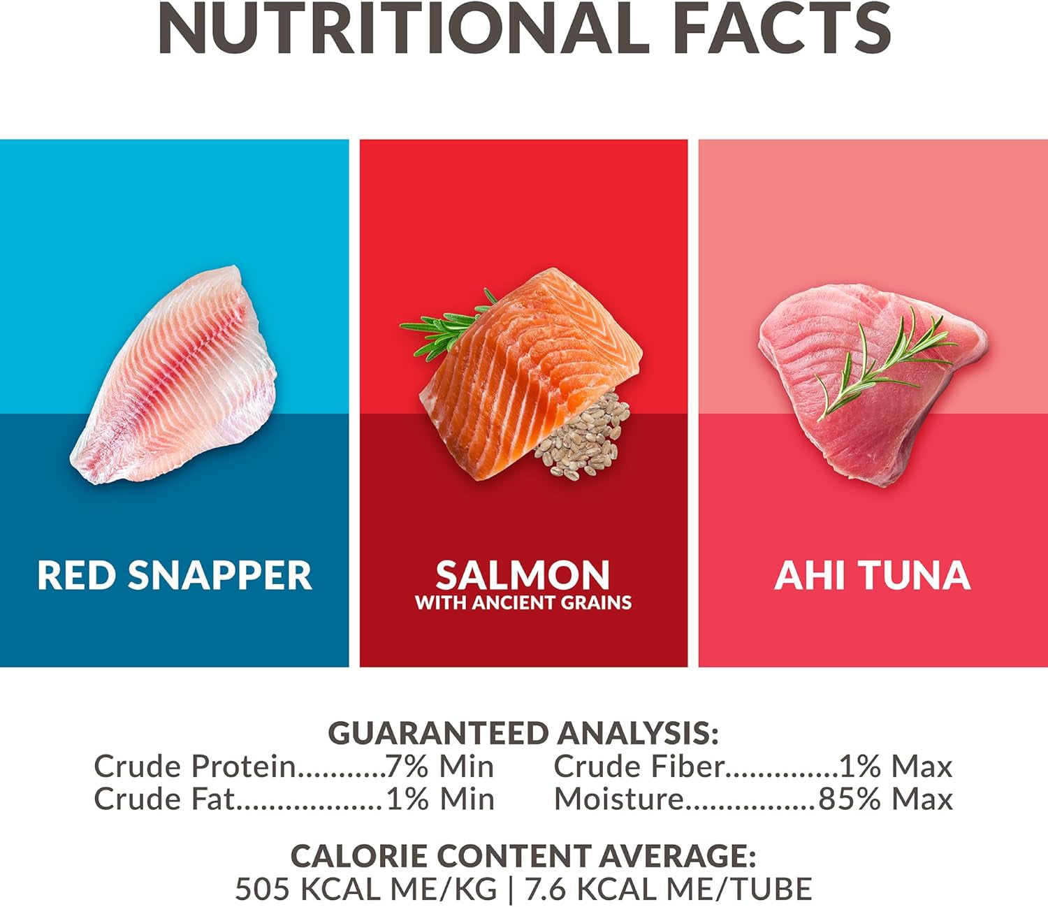 Wild Eats Lickable Cat Treats Exotic Fish Variety Pack 12Ct - Ahi Tuna, Wild Pink Salmon, Red Snapper - Puree Bisque