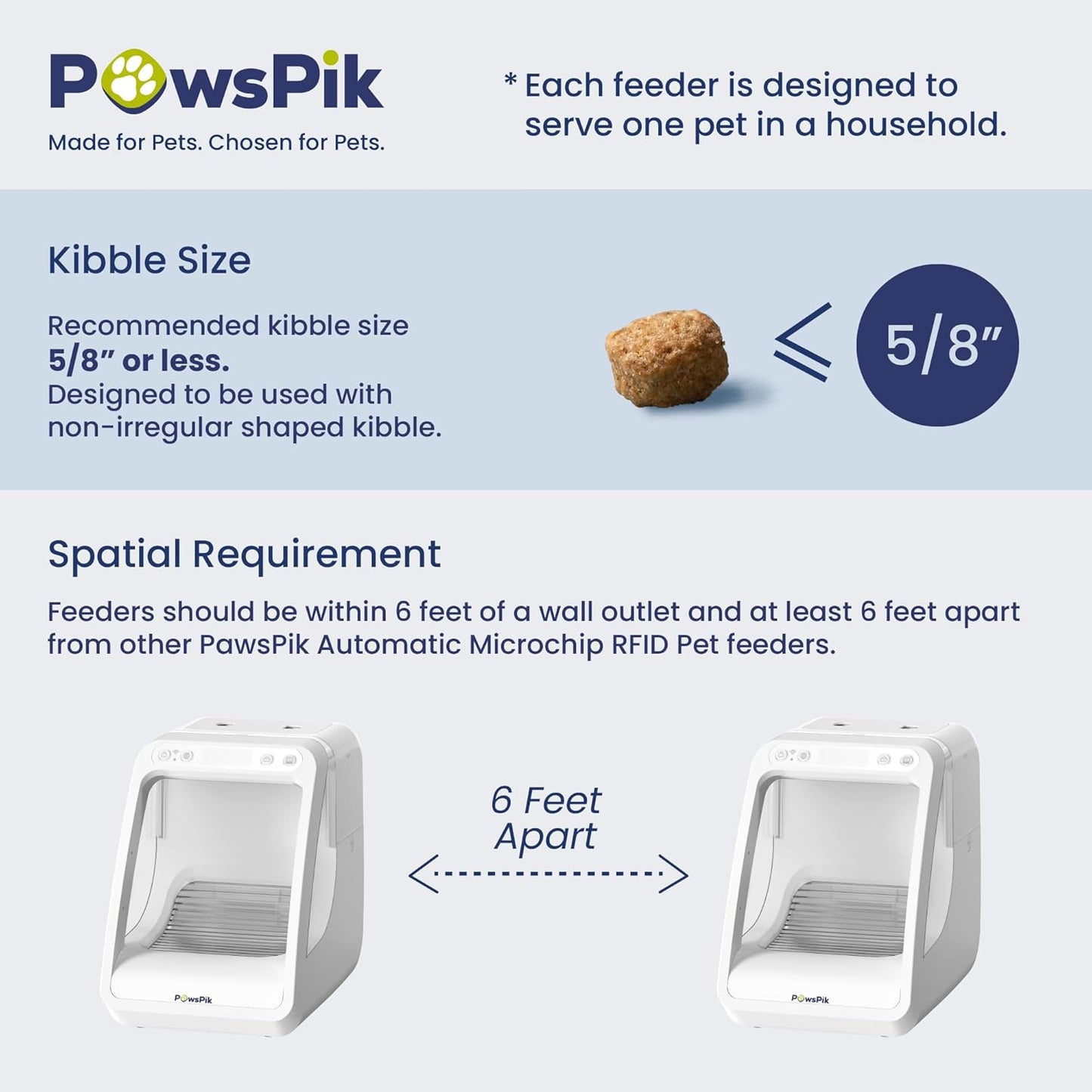 Pawspik Automatic Microchip RFID Cat Feeder,16-Cup, ISO Microchip & Pawspik RFID Tag Compatible, App Control, Portion Control