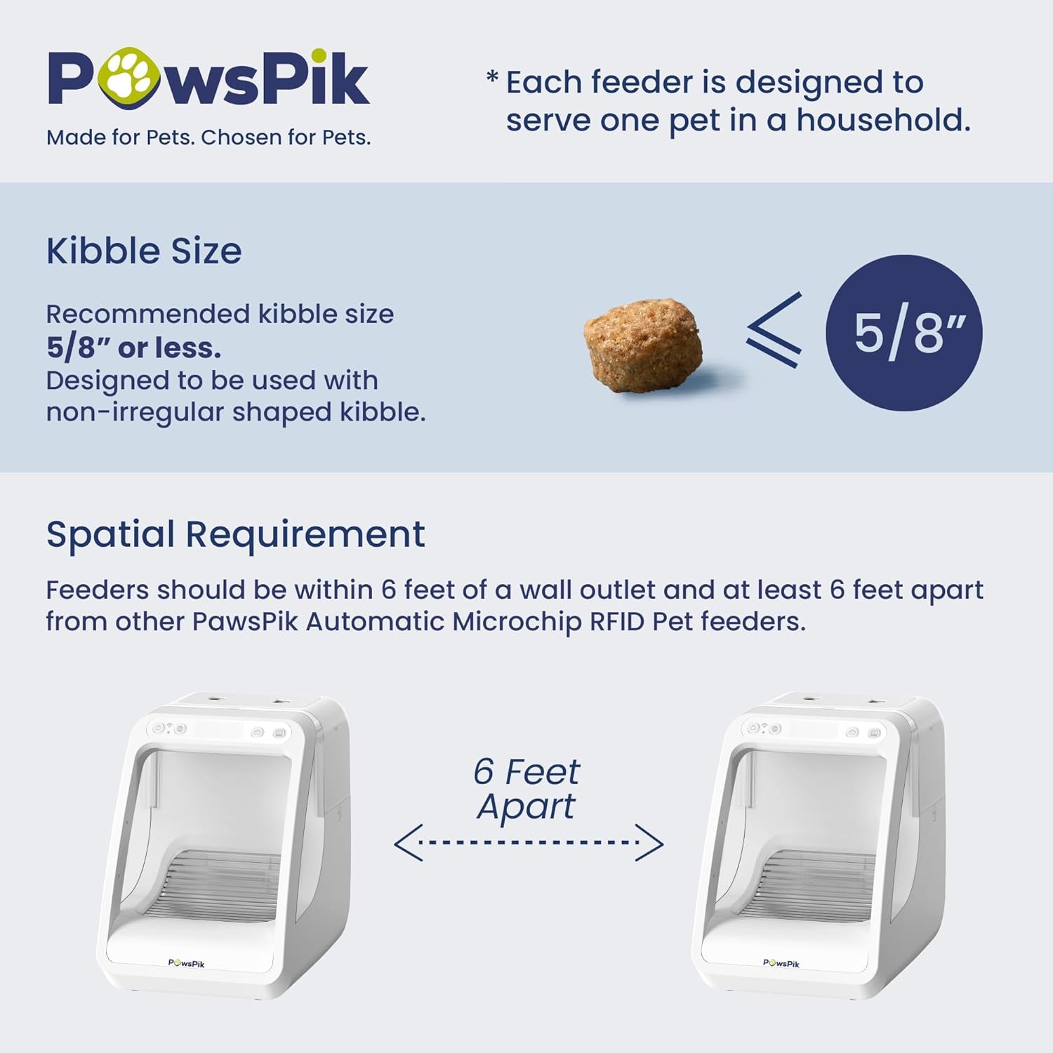 Pawspik Automatic Microchip RFID Cat Feeder,16-Cup, ISO Microchip & Pawspik RFID Tag Compatible, App Control, Portion Control