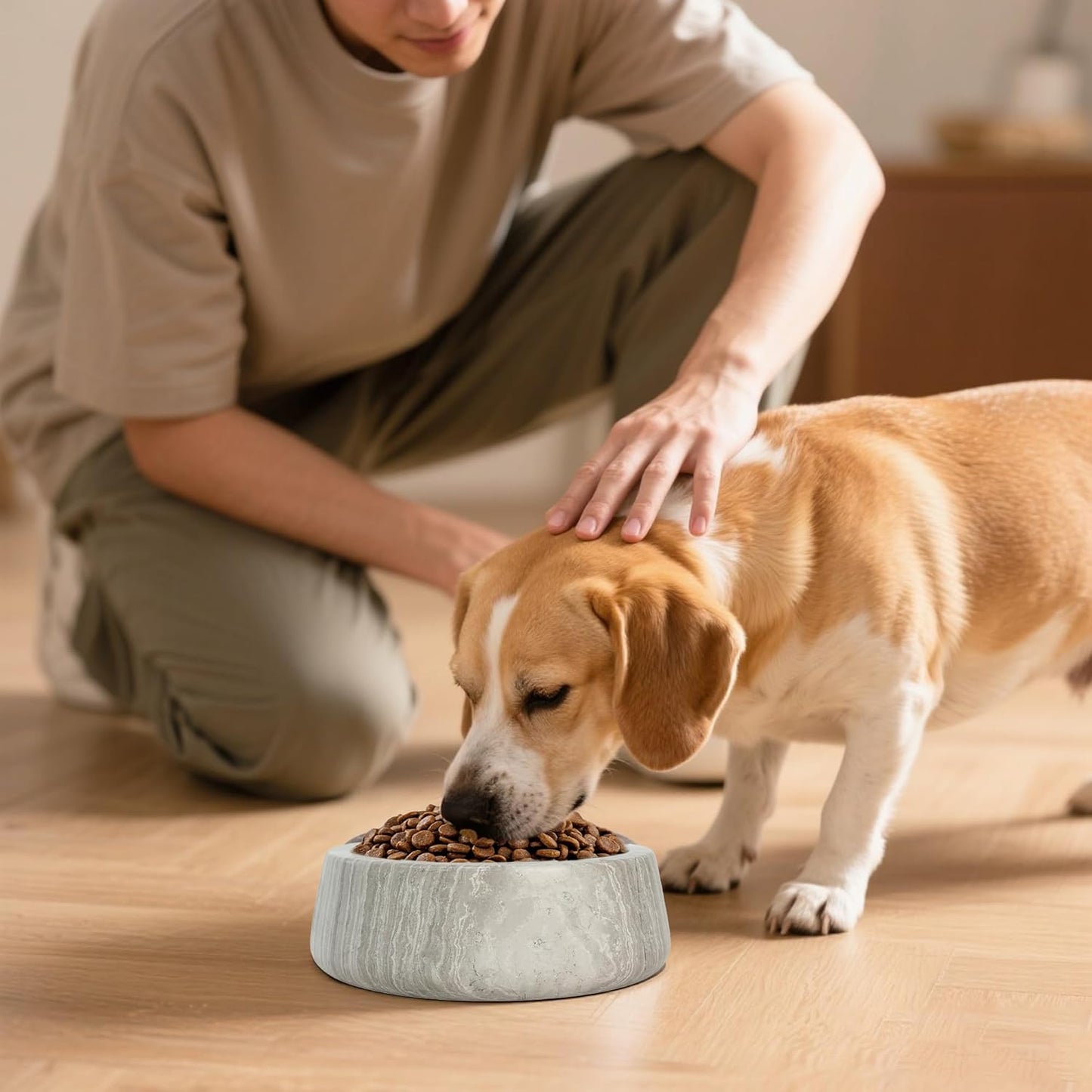 Marbledog Bowls - Large Dog Water Bowl,Spill Proof Dogs Water Bowl,Non Slip Quiet Bottom,Easy to Clean,Applies to Dog,Big,Extra Large Pet,Heavy Duty Pet Bowls for Indoor/Outdoor,Grey（Ns039）
