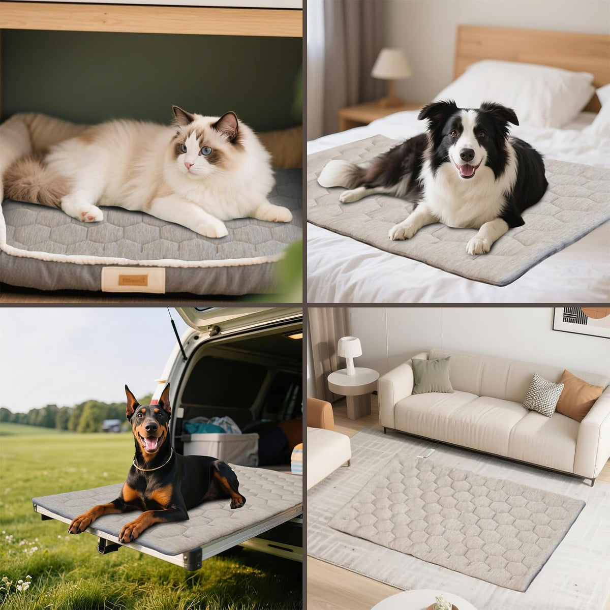 Cooling Mat for Dogs, Q-MAX>0.4 Size A(35"X22") Taupe