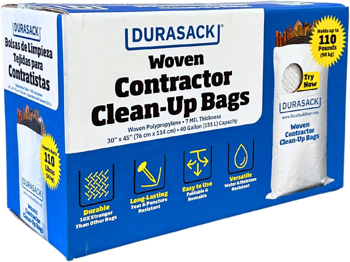 DURASACK Contractor Bags Heavy Duty 40-Gallon, Pack of 16