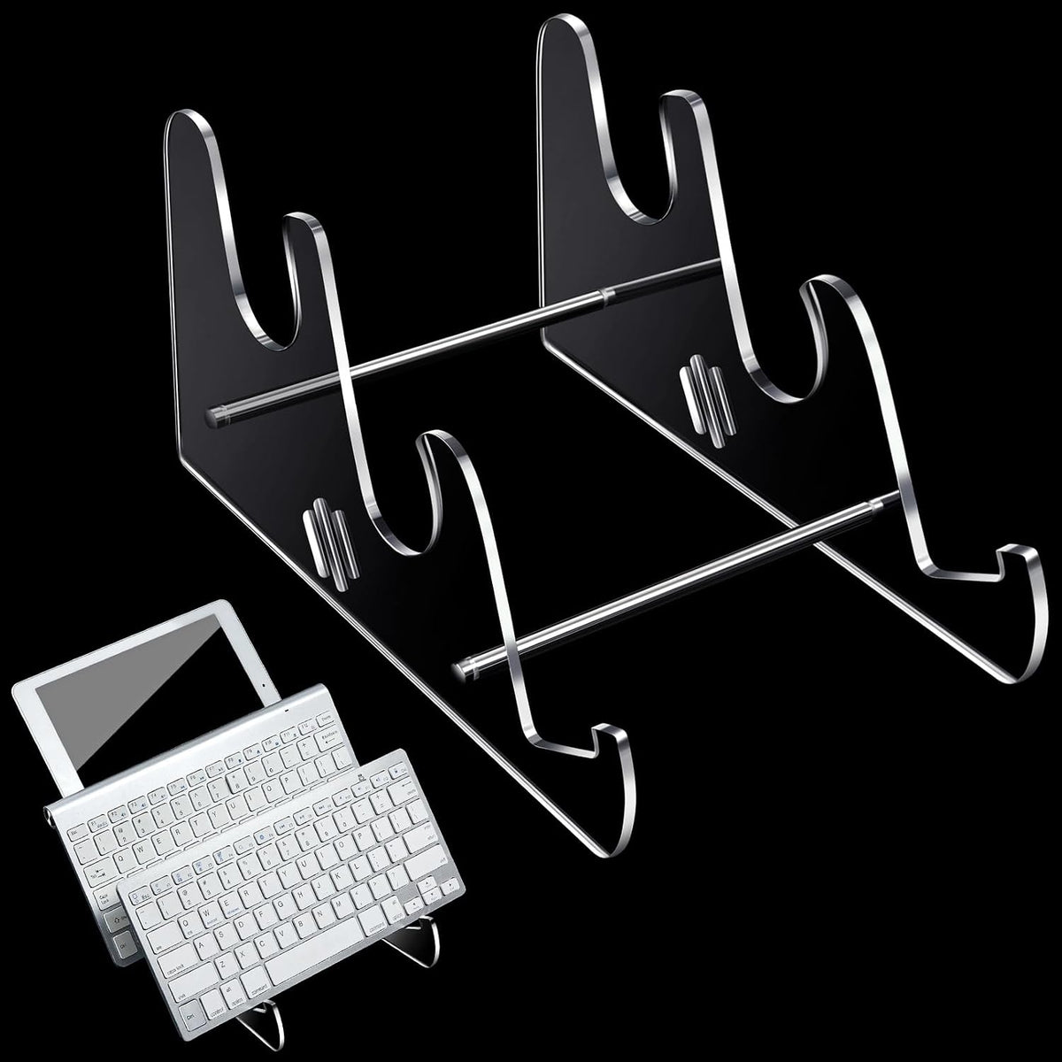 Taiyin 1 Pcs Clear Acrylic 3 Tier Mechanical Keyboard Display Stand