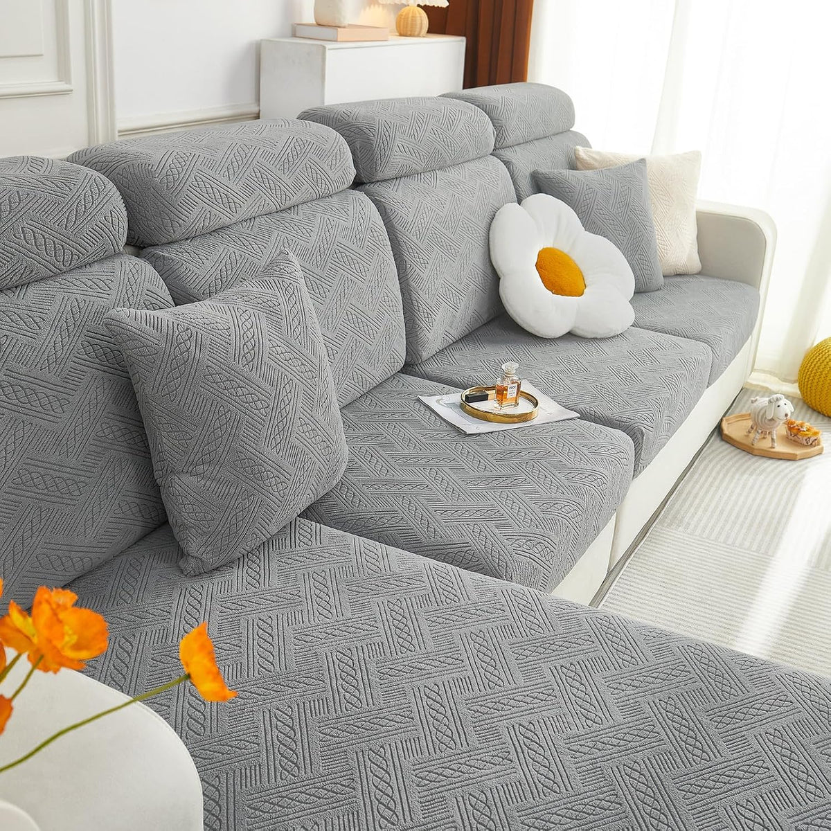 Hyha Individual Couch Cushion Covers, Sofa Seat Cushion Covers Washable