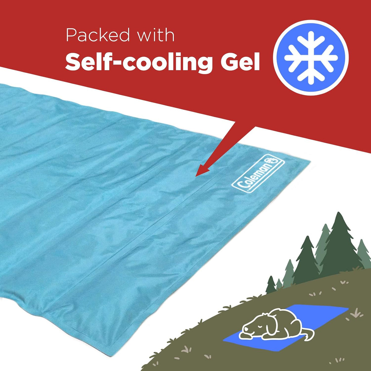 Coleman Comfort Cooling Gel Pet Pad, Dog and Cat Supplies,Non-Toxic,24X30 Inches, Blue