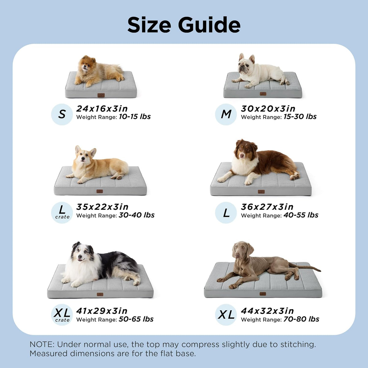Bedsure Cooling Dog Bed for Crate, Large Breathable Pet Summer Bed, 35 Inch
