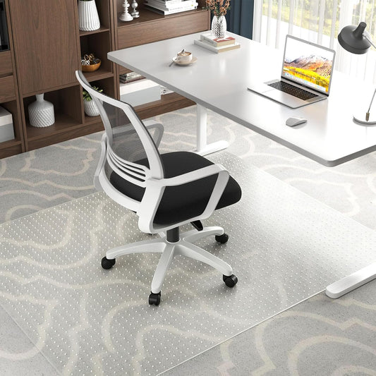 Office Chair Mat for Carpet Floors, 47" X 59" Clear Desk Chair Mats for Low Pile Carpeted Protector, Sturdy PVC Computer Chair Mats Anti-Slip and Easy to Clean for Home & Office