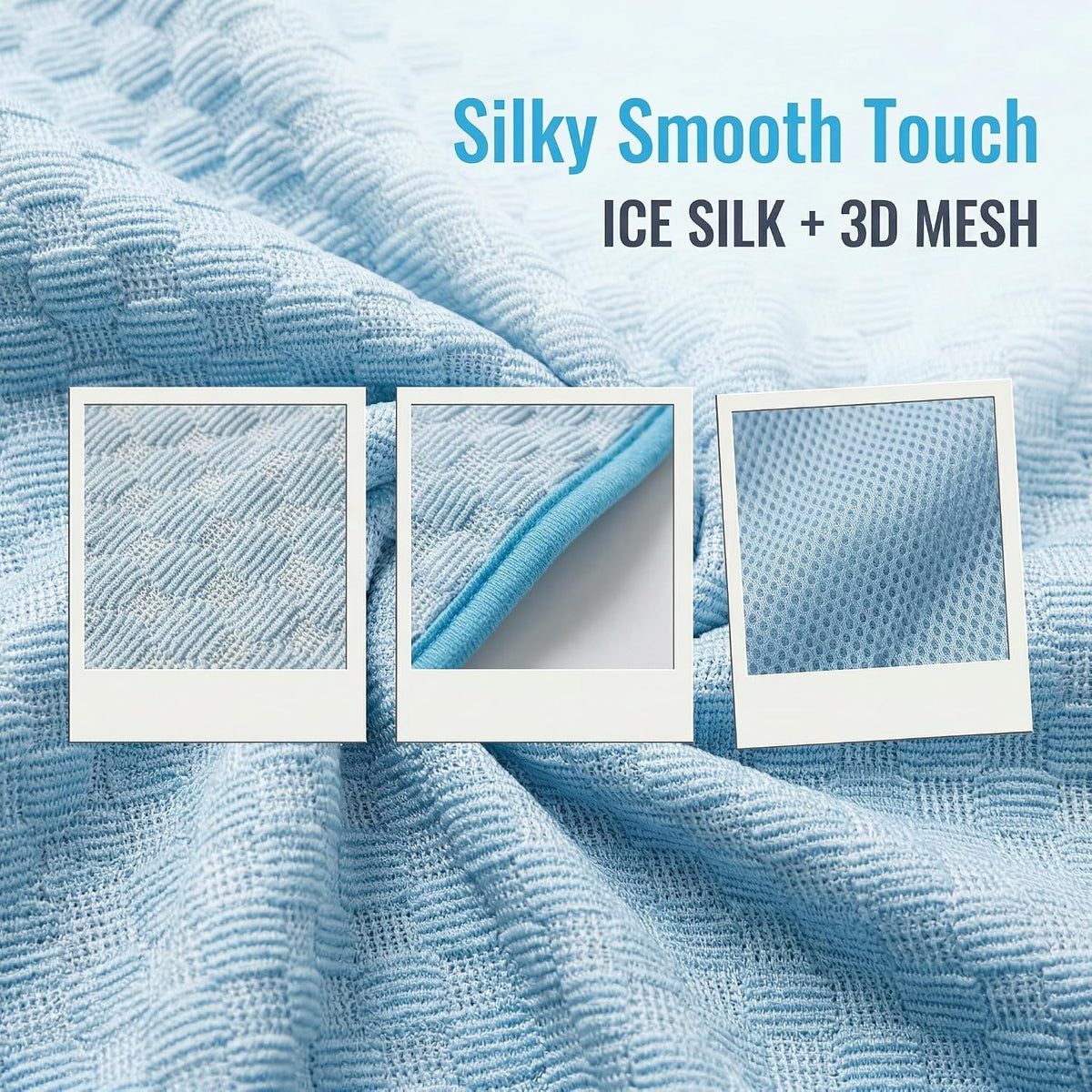Cooling Mat for Dogs, Cat Cooling Mat, 24"X20" Dog Cooling Mat for Small & Medium Pets - Gel Free Ice Silk Self-Cooling Pad, Non-Slip Summer Pet Cooling Mat, Washable Dog Cooling Mat, Blu