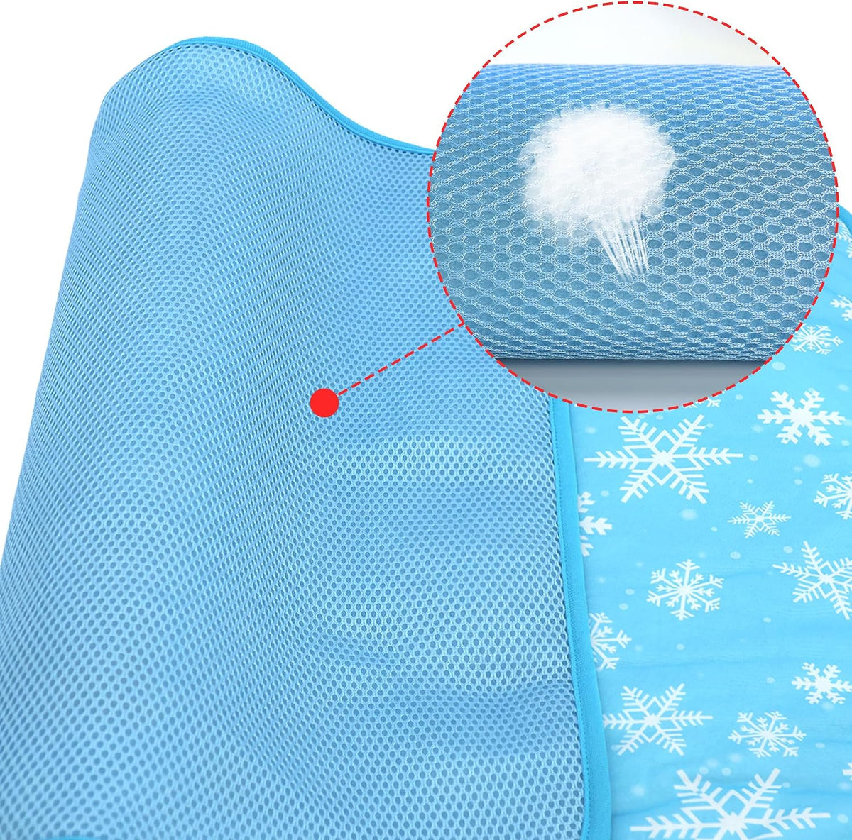 NACOCO Summer Pet Cooling Mat - Cat Dog Cushion Pad Sleeping Cool Snowflake Comfortable Soft for Pets Kids and Adults (Blue Snowflake, S)
