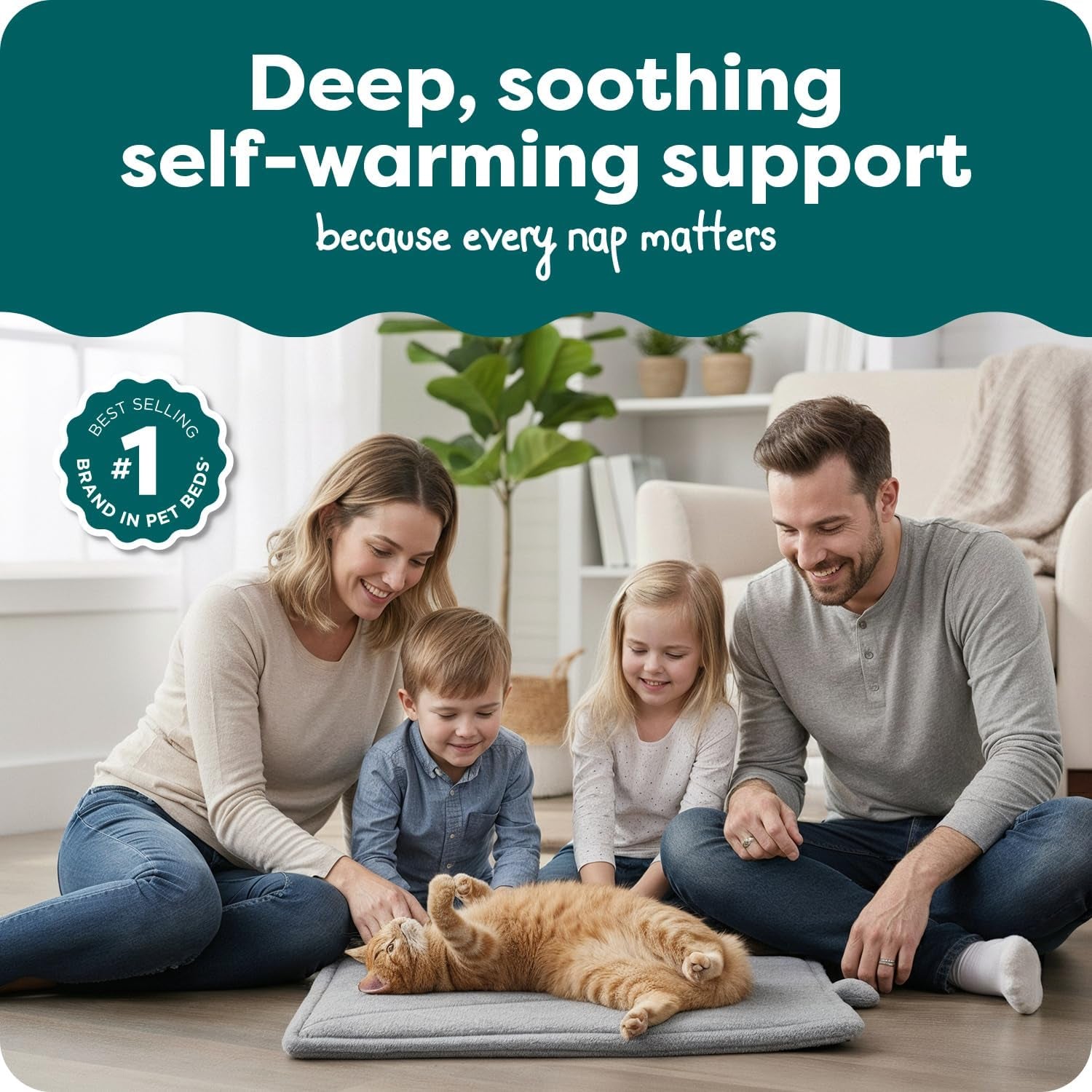 Furhaven Thermanap Self Warming Cat Mat, Dog Bed for Crates with Self-Warming Technology for Cozy Rest, Fully Machine Washable, Small, Plush Faux Fur, Gray