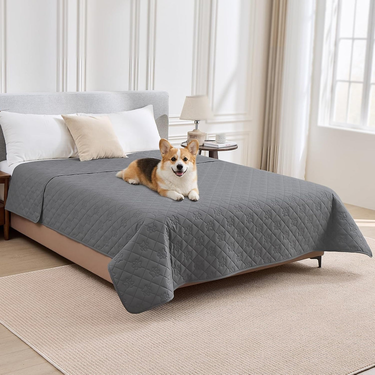 PAWFINITY Waterproof Bed Cover for Dogs, Pet Blanket for Mattress Washable