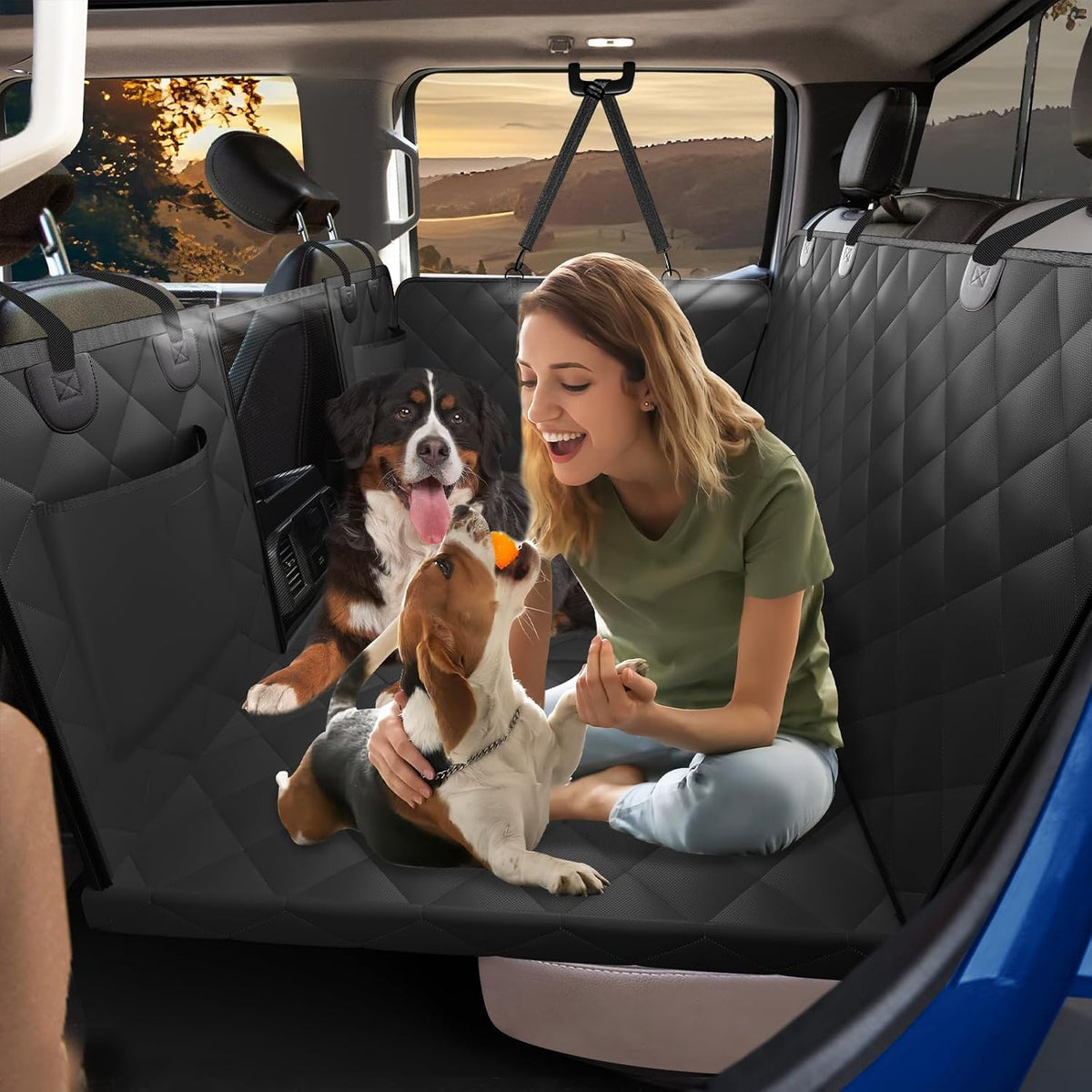 Btefd XL Hard Bottom Dog Seat Cover for Dogs for Full-Size Crew Cab Trucks