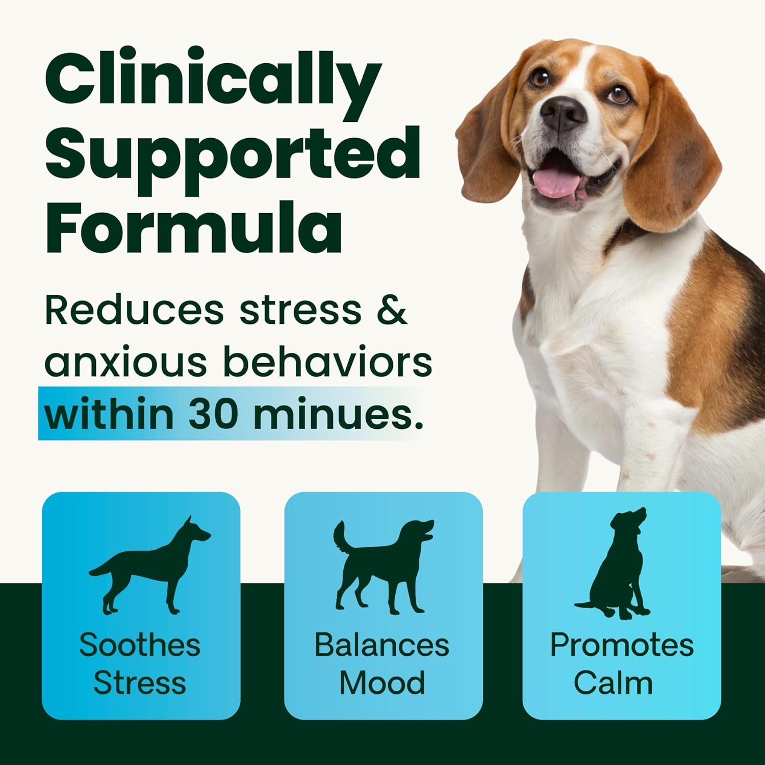 Vetriscience Calm & Confident Chews, Composure Clinically Tested Calming and Anxiety Supplement for Dogs, Reduce Stress and Fear, Ideal for Thunderstorms, Fireworks and Travel, Chicken, 120 Count